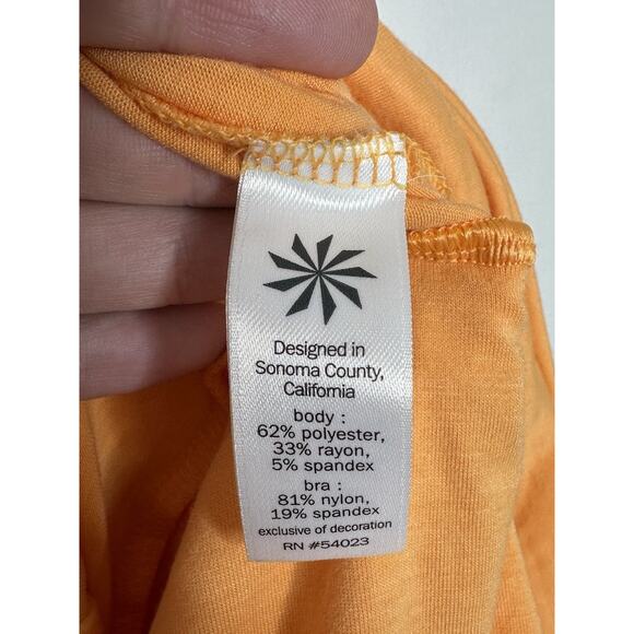 Athleta Scrunch Sides Bright Orange Built in Bra Women's Dress Size Small - Picture 4 of 6